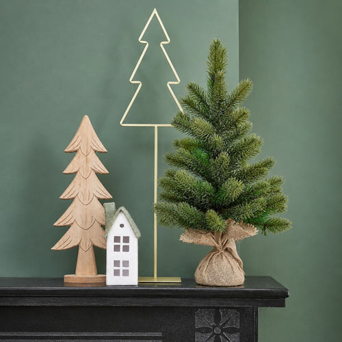 Black Box Trees Kunstkerstboom Nagoya H60 x D44cm - Kunstboom in Jute Zak - Kunst Kerstboom voor Binnen - 50 Tips - Groen