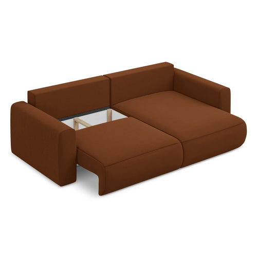 LaMiaSofa hoekbank rechts Perugia - velours - terracotta - 240x149x82