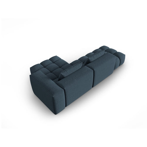 Cosmopolitan Design - Modulaire hoekbank rechts Verona 4-zits, structurele stof donkerblauw - 145x265x70cm