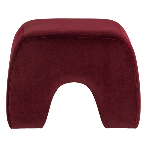 WOOOD poef Lucen - Velvet - Bordeauxrood - 40x54x37