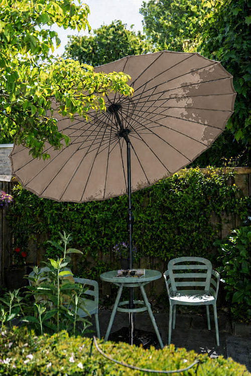 Garden Impressions Manilla parasolset taupe met voet 30 kg en hoes