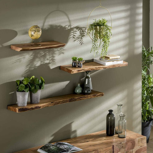 Giga Meubel Wandplank Edge - Naturel Hout - 90x20x4cm