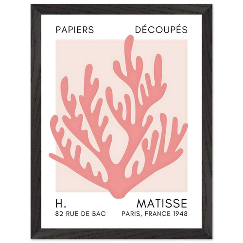 Artfulprints Poster met Lijst Matisse – Coral harmony taupe   - 30x40 cm - Taupe