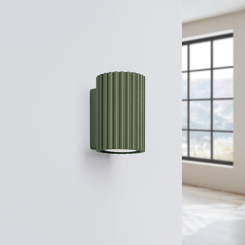 Sollux Lighting Wandlamp KARBON 10 olijfgroen - 6,5x8,5x10cm