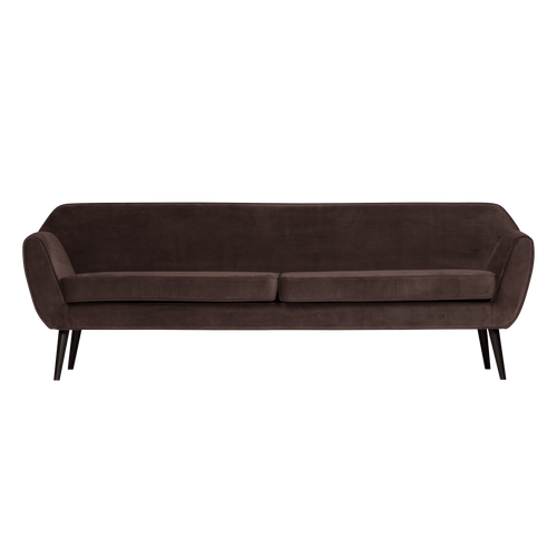WOOOD XL bank Rocco 230 cm - Velvet - Donkerbruin