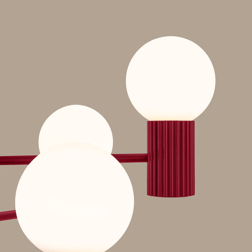 Sollux Lighting Kroonluchter HALO 6 bordeauxrood - 64x64x230cm