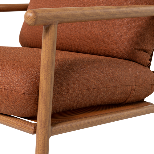 WOOOD loungestoel tuin Cavero - Aluminium - Terra/Naturel - 57x87x68