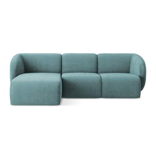 LaMiaSofa hoekbank links Cervo - chenille stof - jeans - 248x166x87