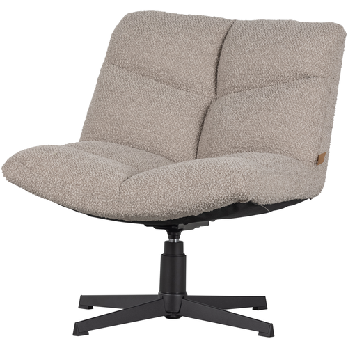 WOOOD draaibare fauteuil Vinny - Boucle - Zand - 80x75x75 - vtwonen shop