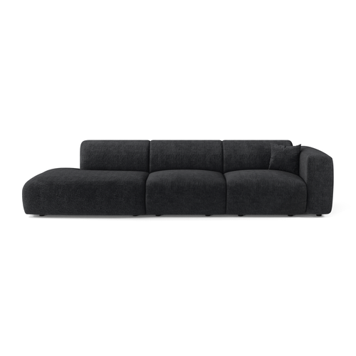 Sia Home - Rechte bank MYRA - Fluweel met patroon - Donker antraciet - 310cm - vtwonen shop