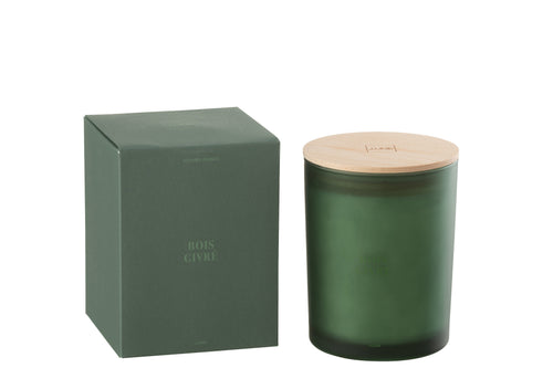 J-Line geurkaars Accords Essentiels - Bois Givré - groen - 52U