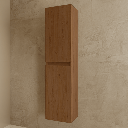 LOMAZOO badmeubelset Verona - met hoge kast & witte wastafel - warm eiken - 60 cm