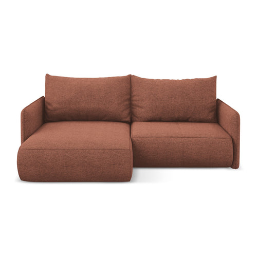 LaMiaSofa hoekbank links Palermo - chenille stof - gedempt roze - 207x148x86