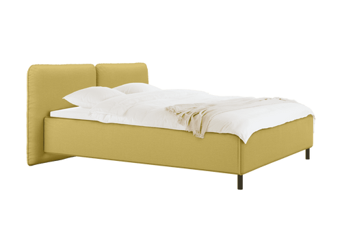 noo.ma Melu gestoffeerd tweepersoonsbed 160 x 200 cm, Yellow Pear