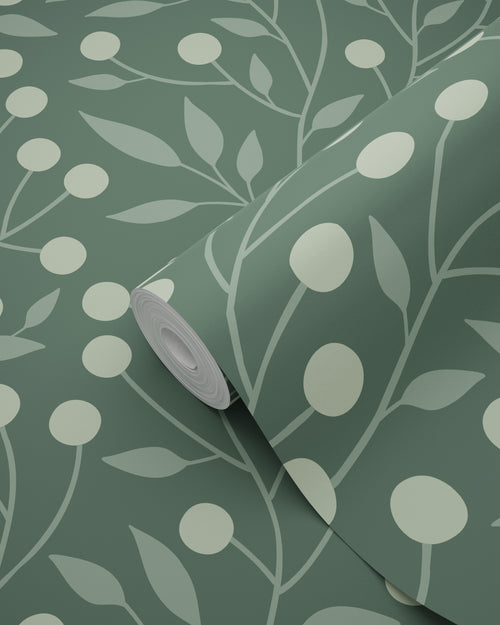 ESTAhome behang bloemmotief donkergroen - 50 x 900 cm - 139593 - vtwonen shop