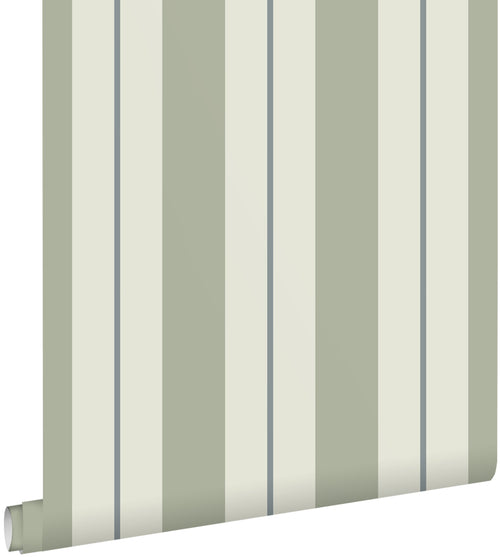 ESTAhome behang strepen vergrijsd groen en blauw - 50 x 900 cm - 132153