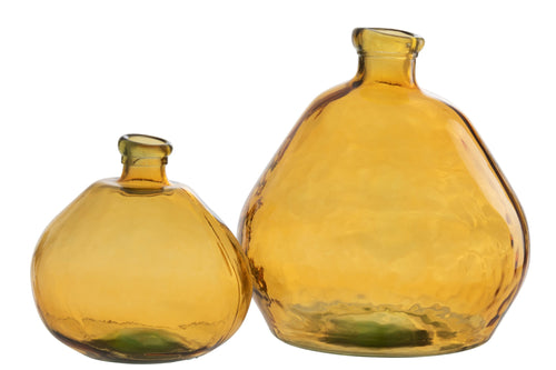 J-Line vaas Laura - glas - oker - large - Ø 45 cm