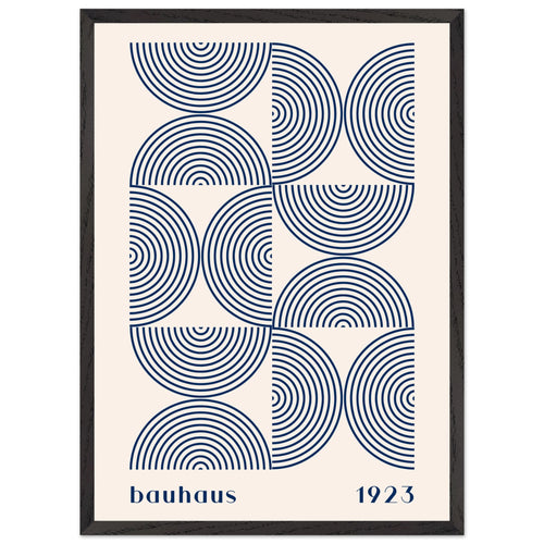 Artfulprints Poster met Lijst Bauhaus - Twisted arches 1923   - 50x70 cm - Blauw