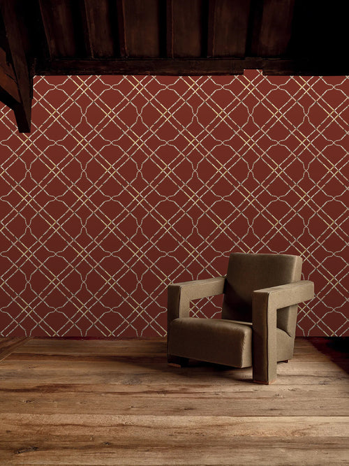 Behang Bamboo Trellis Brown/gray - vtwonen shop