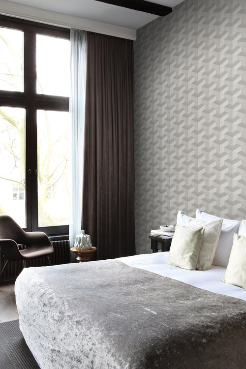 Origin Wallcoverings behang grafisch 3D motief grijs - 50 x 900 cm - 347999 - vtwonen shop
