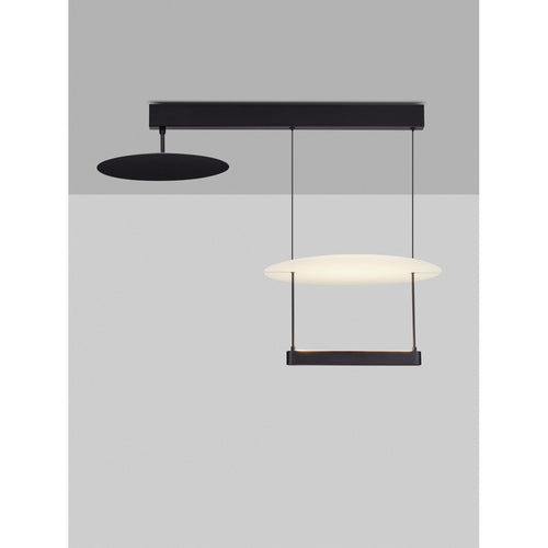 Nova Luce DIONA Geïntegreerde LED-hanglamp voor plafond, zandzwart, wit, Triac dimbaar, LED 35W 2420lm 3000K