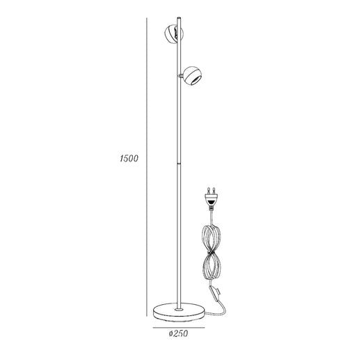 Artdelight vloerlamp Bolero - 2 lichts - 25  x 150   cm - zwart - vtwonen shop