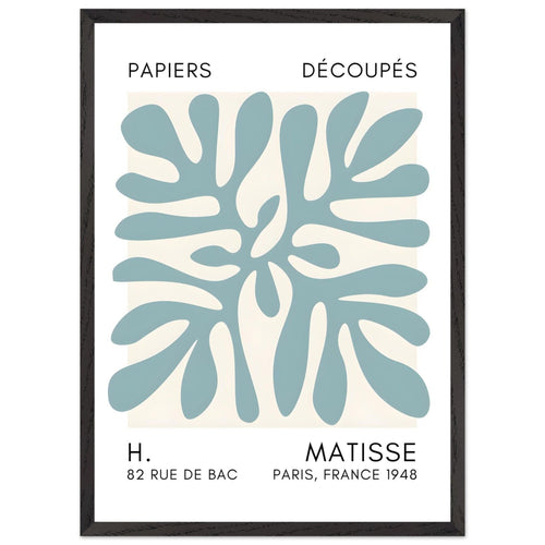 Artfulprints Poster met Lijst Matisse - Deep ocean turquoise   - 50x70 cm - Turquoise