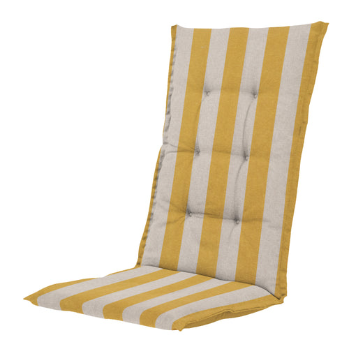 Madison tuinstoelkussen hoge rug Amora - geel - 123x50x5cm - set van 4