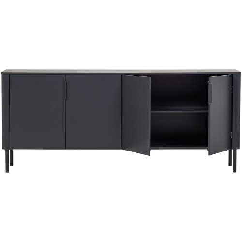 WOOOD dressoir Gunnar 200 cm - Grenen - Matzwart - 85x201x44 - vtwonen shop