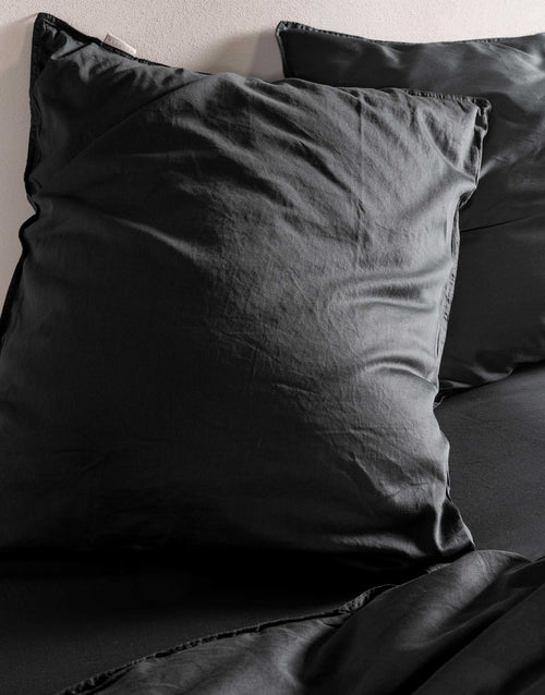 Essenza Minte dekbedovertrek - Lits-Jumeaux - 240x200/220 cm - Antraciet
