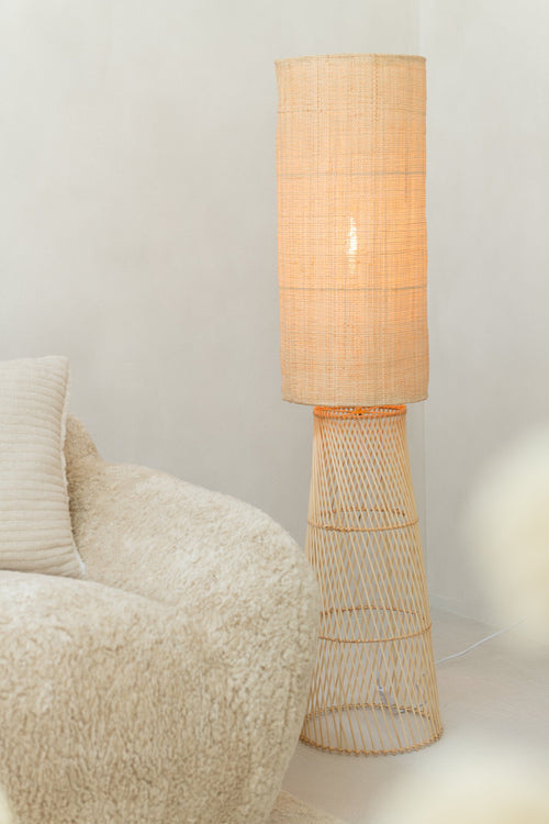 J-Line lamp Room - linnen/bamboe - naturel