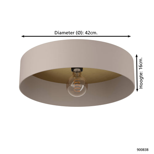 EGLO plafondlamp Duaia - e27 - ø 42 cm - taupe - hout/staal - vtwonen shop