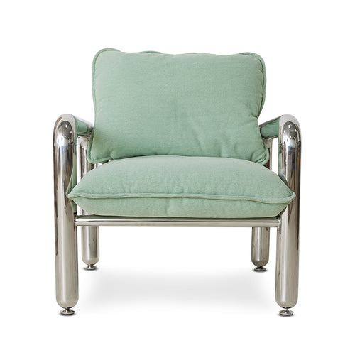 HKLIVING loungestoel Chrome – canvas mint