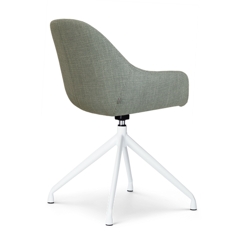 Nolon Nola-Mae Eetkamerstoel Saliegroen - Draaibaar Wit Onderstel - vtwonen shop