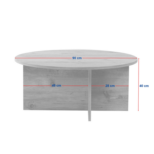 Calicosy - SOLEIL Salontafel met afgerond blad - Naturel - 90x90x40 cm