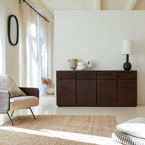 Tikamoon Massief mahoniehouten buffet 200 cm - Bruin - vtwonen shop