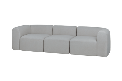 noo.ma Flom 3-zits bank lichtgrijs - soft zit, 262x96,5x68 cm
