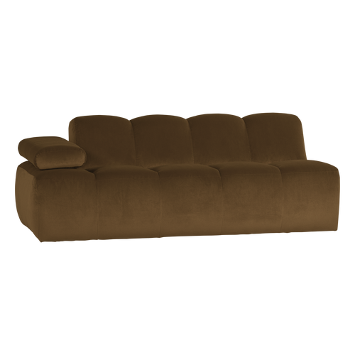 WOOOD 2-zits bank arm links Mojo - Velvet - Honinggeel - 74x204x97