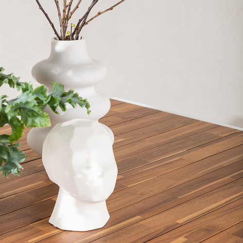 Nest outdoor Lasse Tuintafel Aluminium Wit - met Houten Tafelblad - vtwonen shop