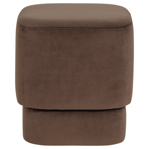 WOOOD poef Valen - Velvet - Bruin - 42x40x40