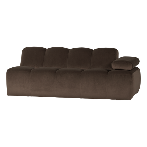 WOOOD 2-zits bank arm rechts Mojo - Velvet - Bruin - 74x204x97