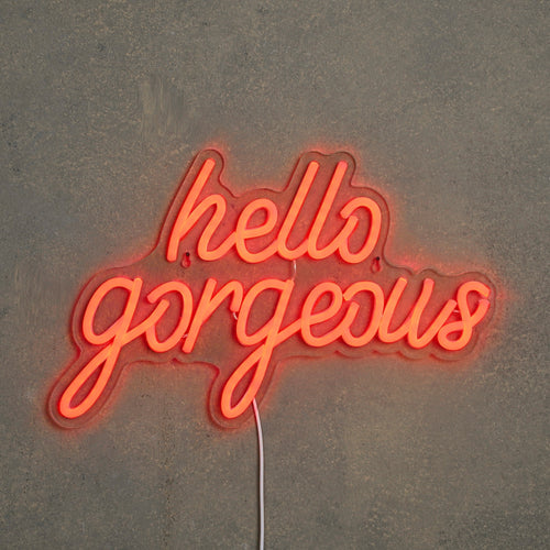 Luca Lighting Hello Gorgeous Neonverlichting met Timerfunctie - L50 x B2 x H28 cm - Rood