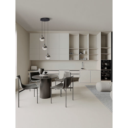 Nova Luce ORENDA Hanglamp met clusterdesign, rookkleurig, matzwart, Triac dimbare LED 15W 675lm 3000K