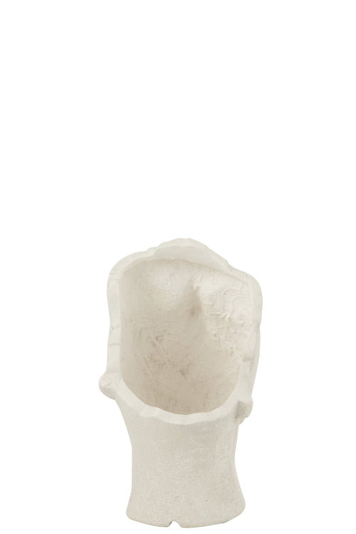 J-Line bloempot David - keramiek - wit - small - Ø 22 cm - vtwonen shop