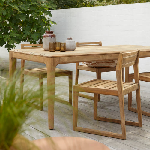 Tikamoon  Tuintafelset van gerecycled massief teakhout 4 stoelen - Naturel