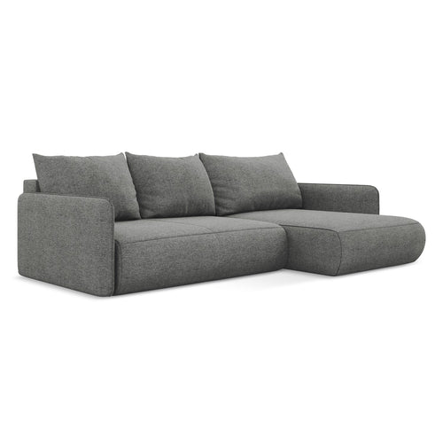 LaMiaSofa hoekbank rechts Palermo - chenille stof - olifant - 240x148x86