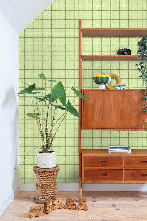 ESTAhome behang geblokt motief groen - 50 x 900 cm - 131592 - vtwonen shop