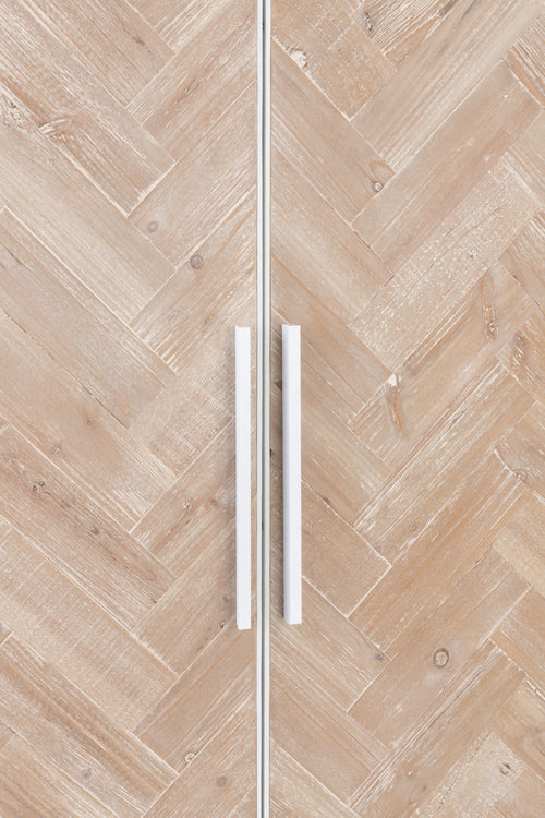 J-Line kast Hoog 2 Deuren Zigzag - hout/metaal - naturel/wit - vtwonen shop