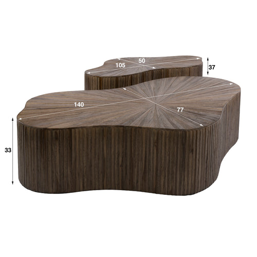 Giga Living Salontafel Maya Teak Xl - Espresso Hout - Set Van 2