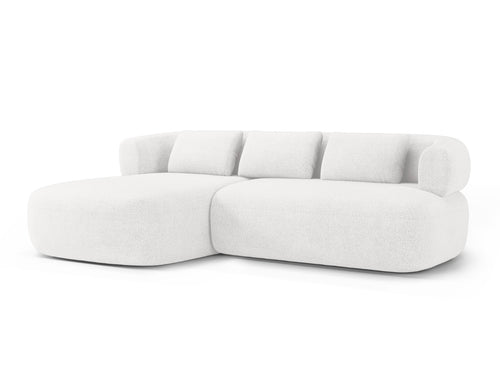 Micadoni linker hoekbank Jenny 5-zits, boucle ivoor - 145x225x73cm